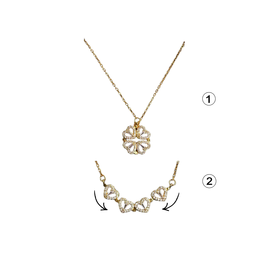 Four Heart Clover Necklace
