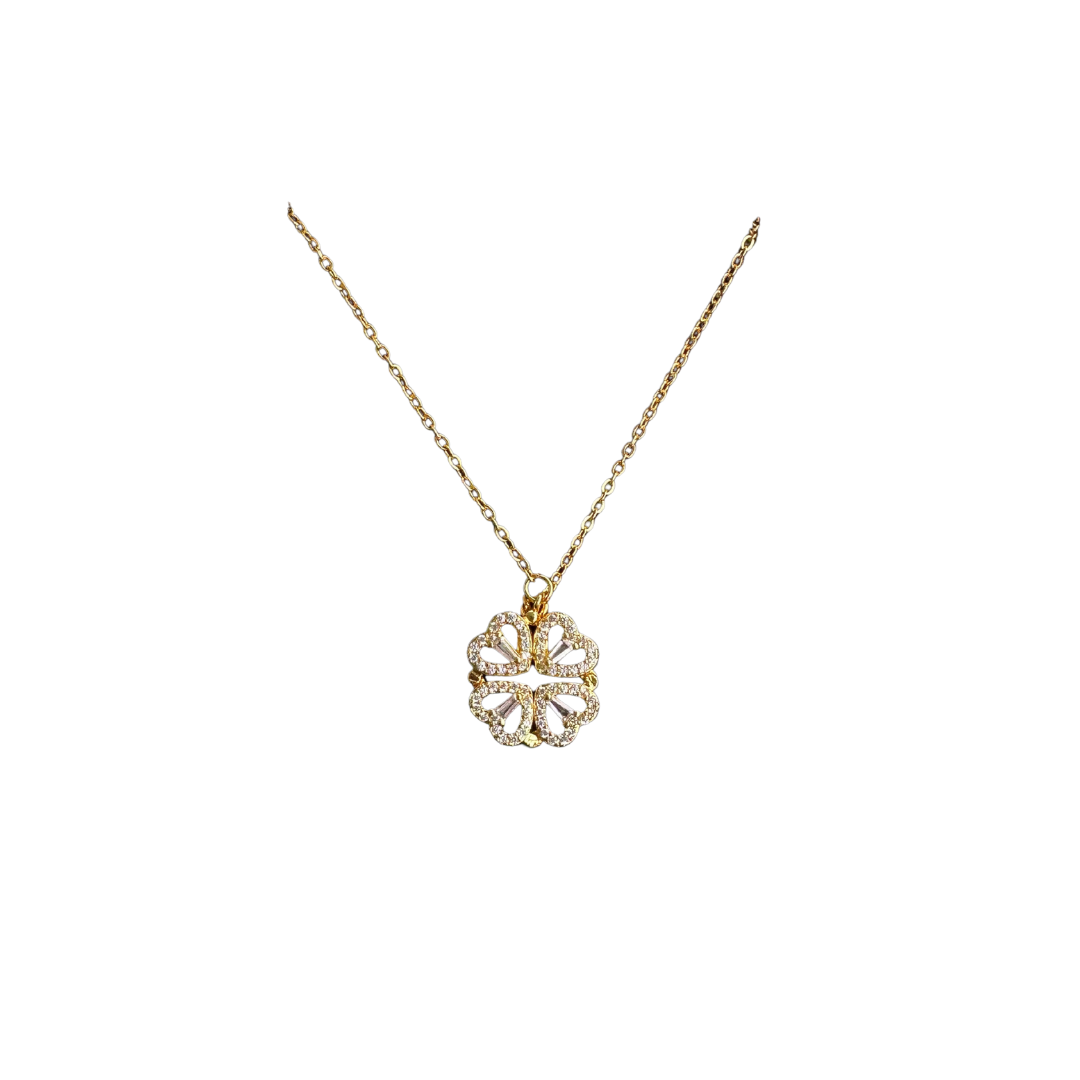 Four Heart Clover Necklace
